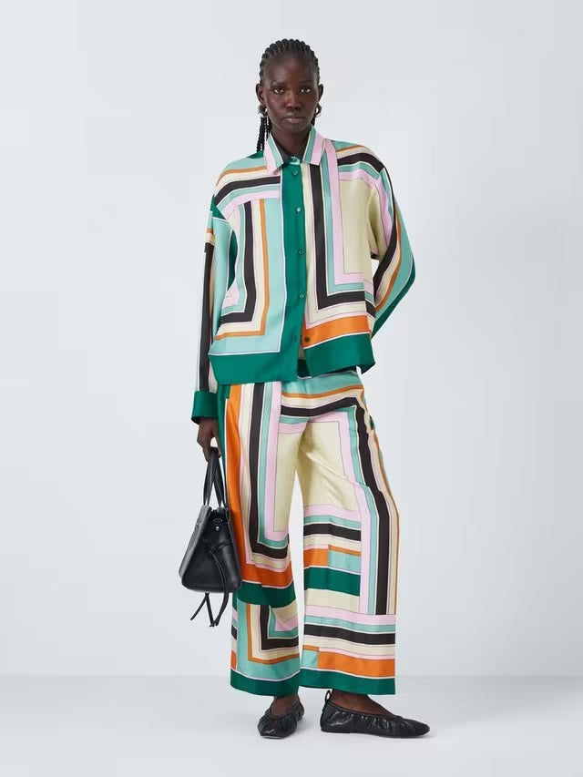 Weekend MaxMara Women's Ottavo Stripe Pure Silk Trousers - Multi - UK 10