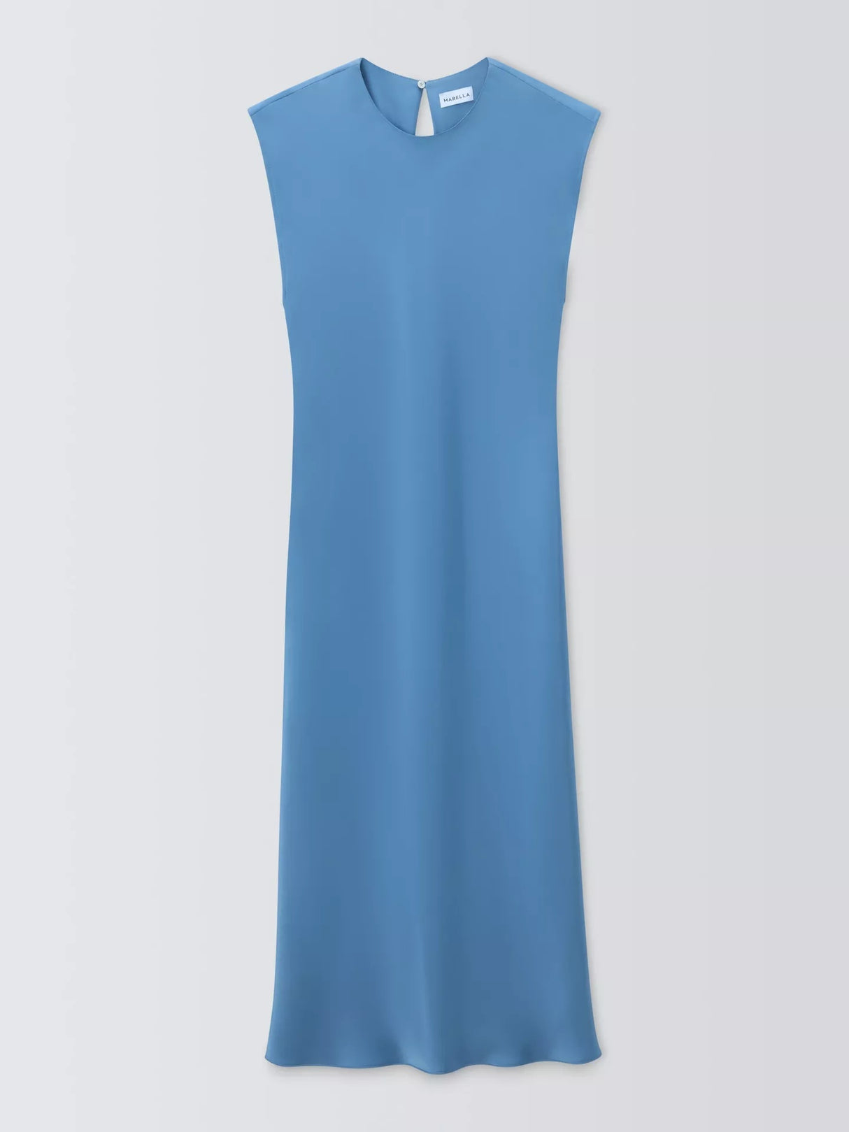Marella Dina Sleeveless Crew Neck A-Line Midi Dress - Dust Blue - UK 12