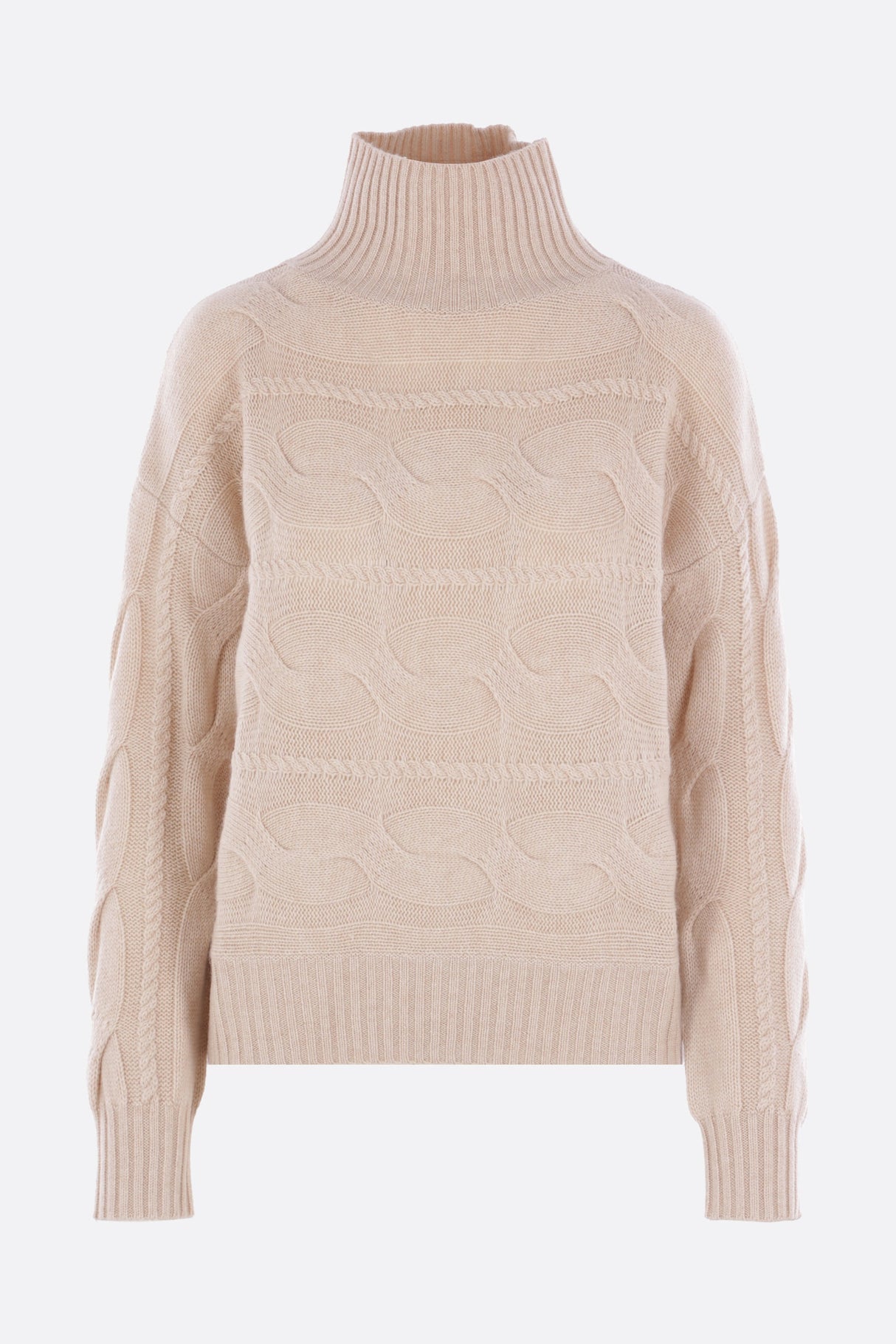 Max Mara Studio Vodka Cable Knit Cashmere Wool Pullover Jumper - Beige - S