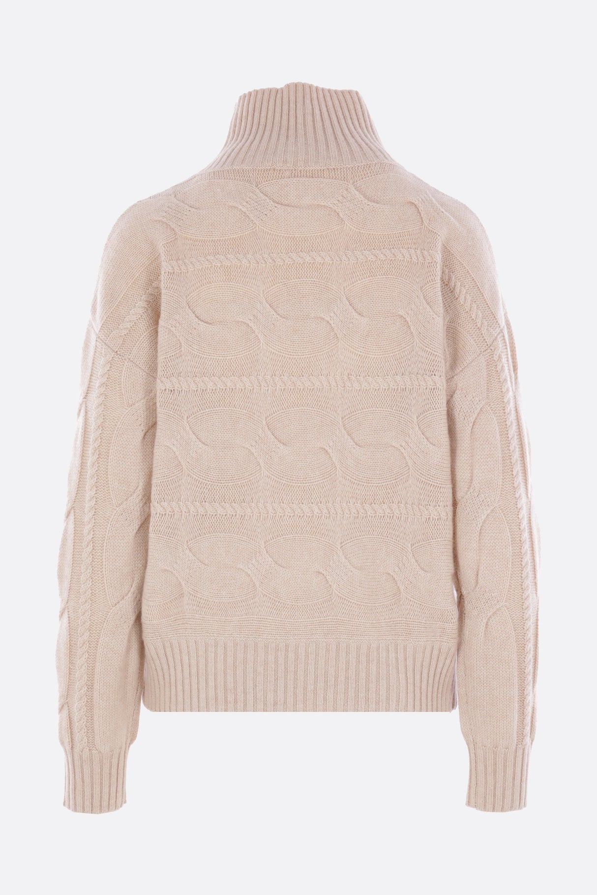 Max Mara Studio Vodka Cable Knit Cashmere Wool Pullover Jumper - Beige - S