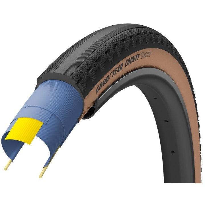 Goodyear County Ultimate Folding Tubeless Complete Bicycle Tyre 700x35c Tan