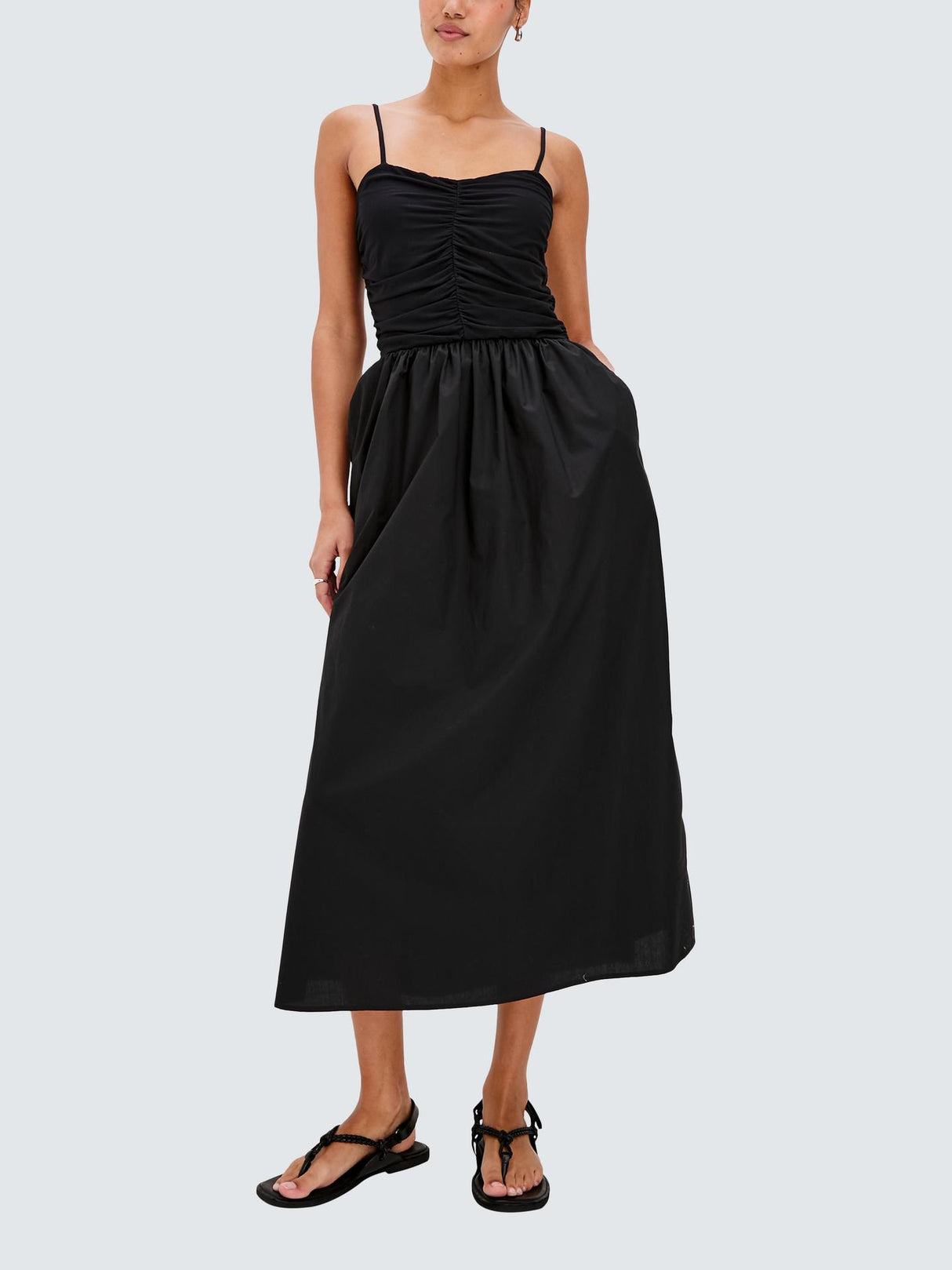 Rails Women's Fisher Open Neck Sleeveless A-Line Midi Dress - Black - M