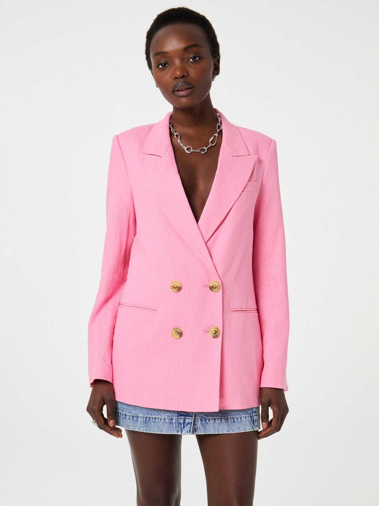 Fabienne Chapot Women's Reggy Linen Rich Blazer - Pink Glow XXL/EU 44