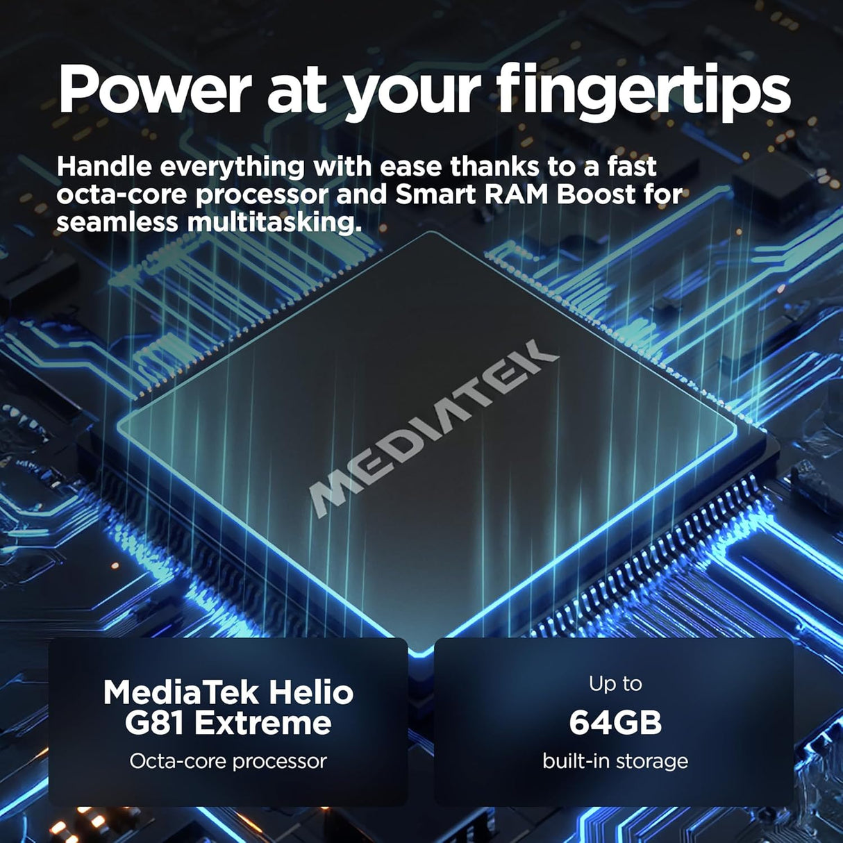 Motorola E15 4G 6.67'' Smartphone 2GB + 64GB Unlocked Dual-SIM - Misty Blue