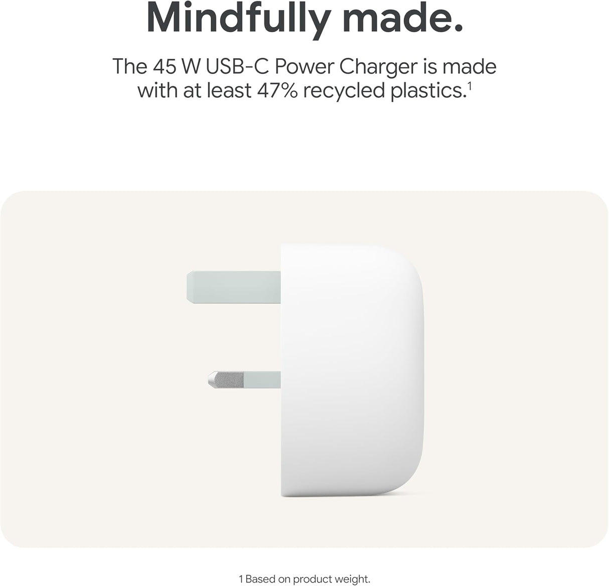 Google 45W USB-C Fast-Charging GA05732-GB Phone Charger- White