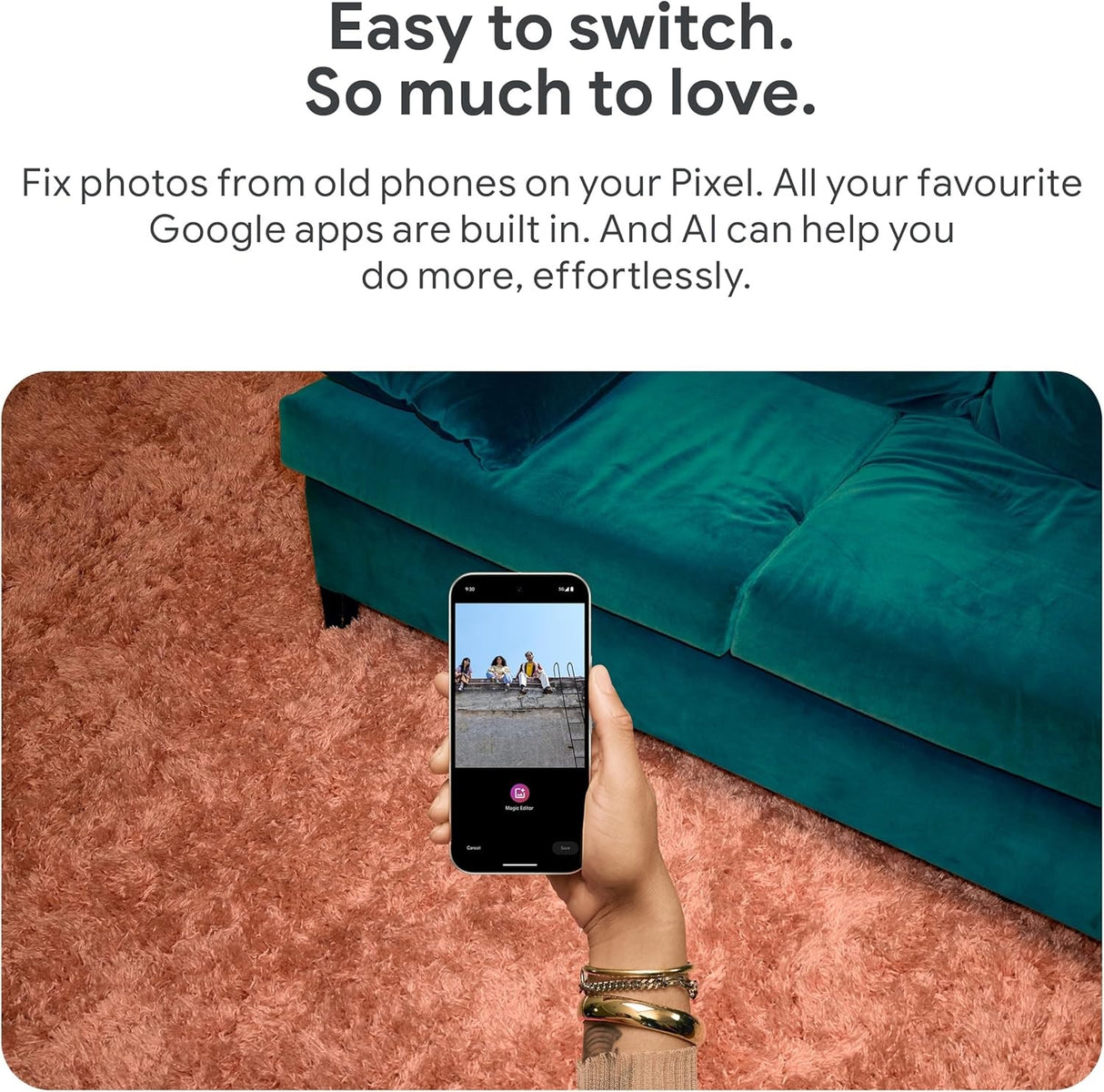 Google Pixel 9 Pro XL 6.75'' Smartphone 128GB Unlocked SIM-Free - Porcelain - Kazoop