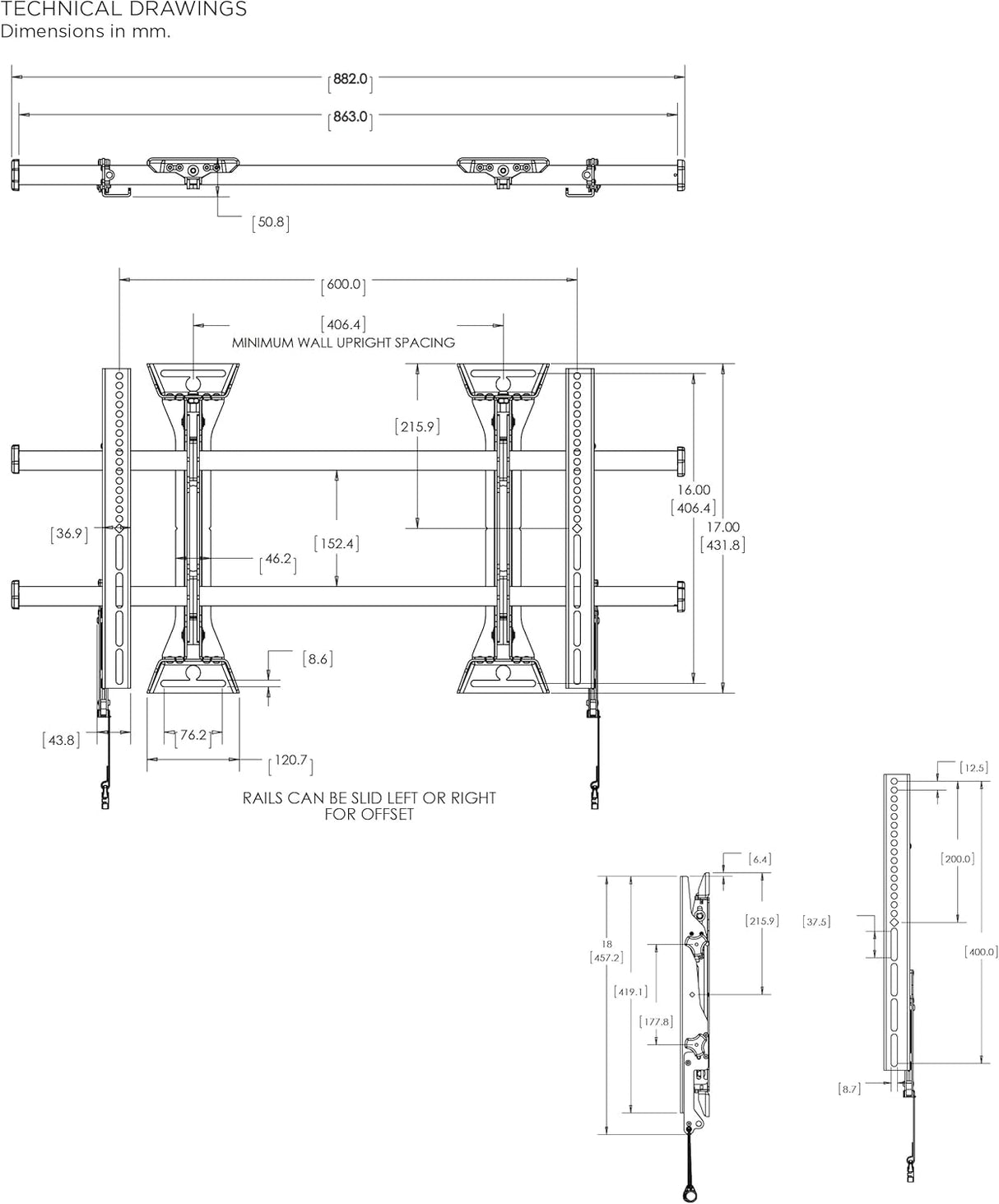 Chief LSM1U Large Fusion Micro-Adjustable Fixed Wall Display Mount - Black