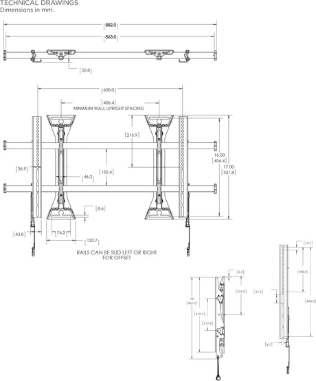 Chief LSM1U Large Fusion Micro-Adjustable Fixed Wall Display Mount - Black