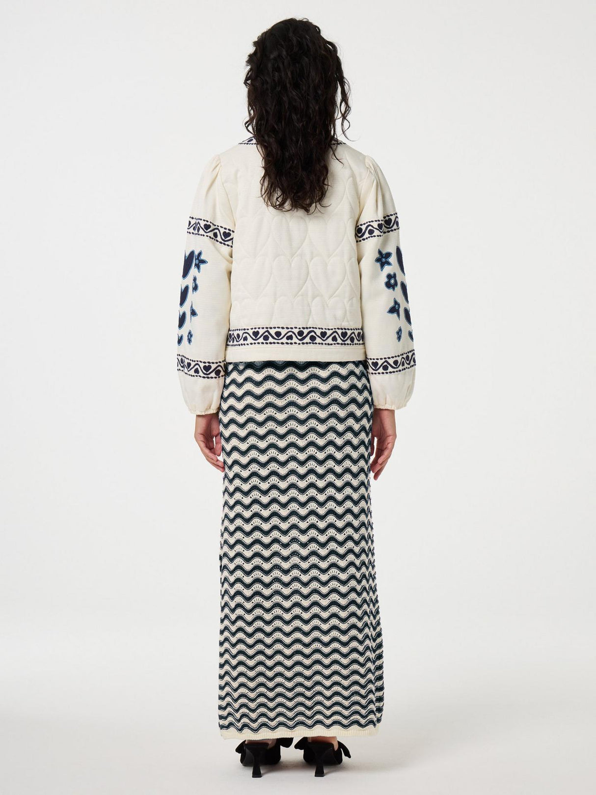 Fabienne Chapot Womens Simon Padded Tie Dye Jacket Warm White - Size Medium