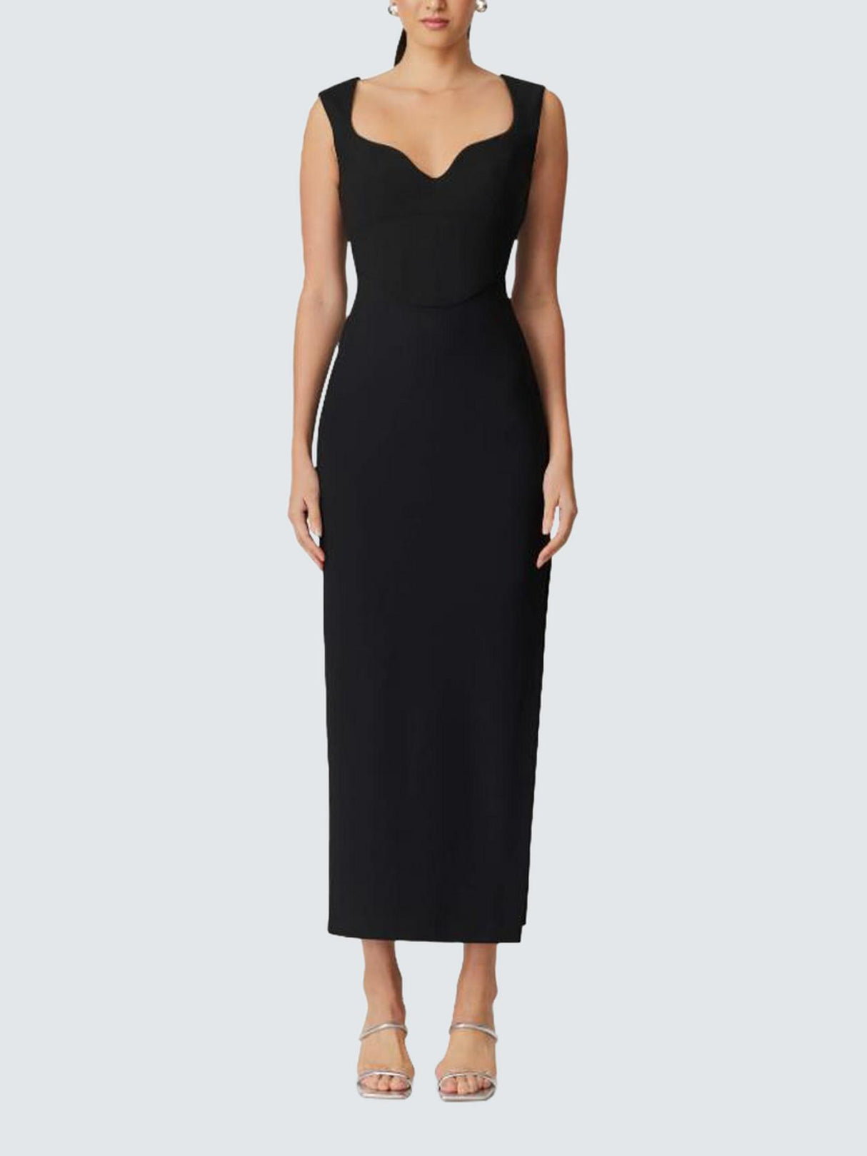 Elliatt Gia Bodycon Womens Polyester Sleeveless Midi Dress Black Size Large