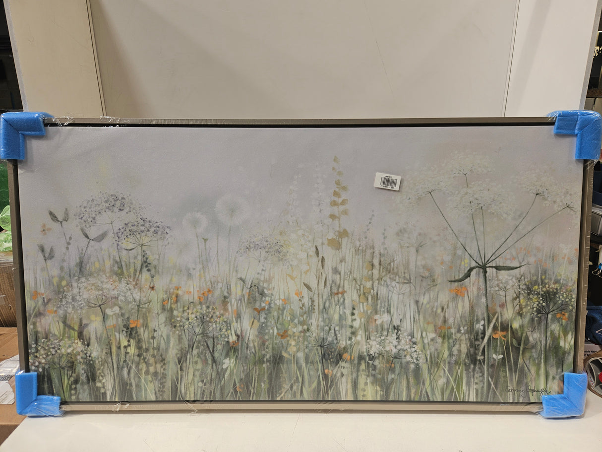Catherine Stephenson Whispering Meadow Framed Canvas Print 105x54cm - Green