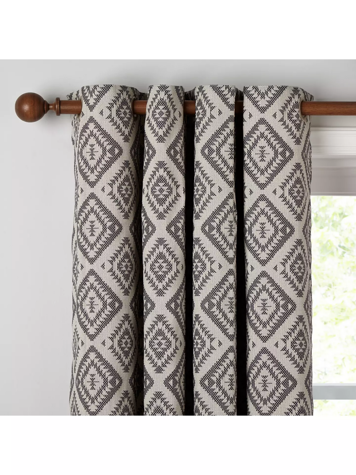 Native Weave Pair Lined Eyelet Curtains - Cream W167 x Drop 182cm