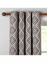 Native Weave Pair Lined Eyelet Curtains - Cream W167 x Drop 182cm