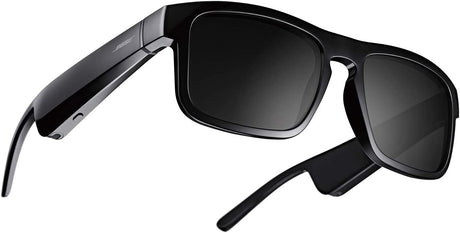 BOSE Frames Tenor Rectangular Polarized Bluetooth Audio Sunglasses - Black - Kazoop 