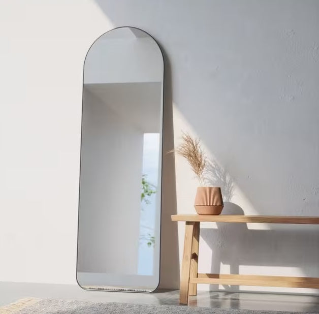 Umbra Hubba Arch Modern Decorative Leaner Mirror 158 x 51cm - Titanium - Kazoop 