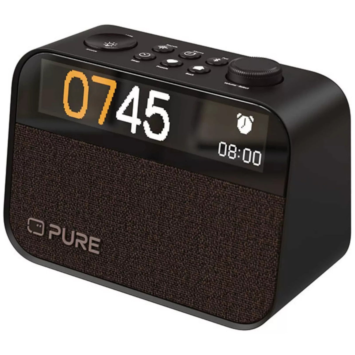Pure Moment Alarm Clock Bluetooth DAB+ Radio With Dimmable LCD Display Black