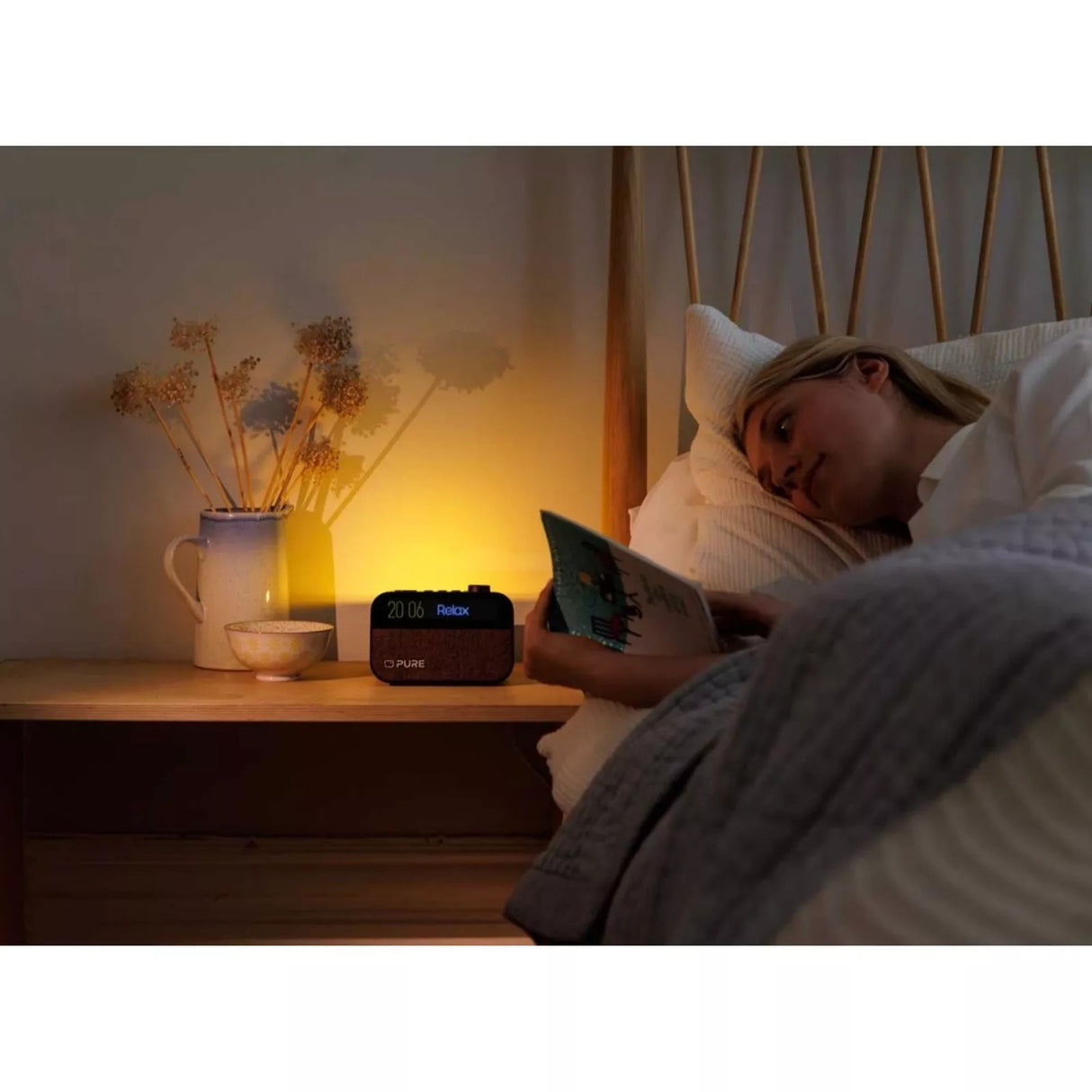 Pure Moment Alarm Clock Bluetooth DAB+ Radio With Dimmable LCD Display Black