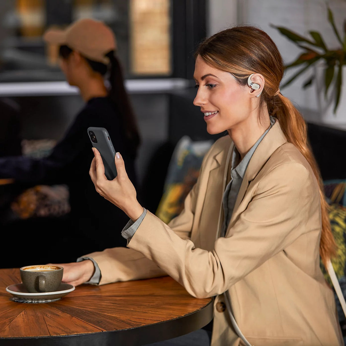 Shokz OpenFit Noice Cancellation Ultra-Soft Wireless Open-Ear Headphones