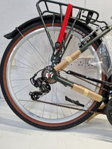 Raleigh Pioneer Trail Crossbar 21-Speed Grey/Green Hybrid Bike - Large 20''