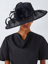 John Lewis Hailey Woven Downturn Brim Hat Womens Decorative - Navy