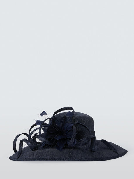 John Lewis Hailey Woven Downturn Brim Hat Womens Decorative - Navy