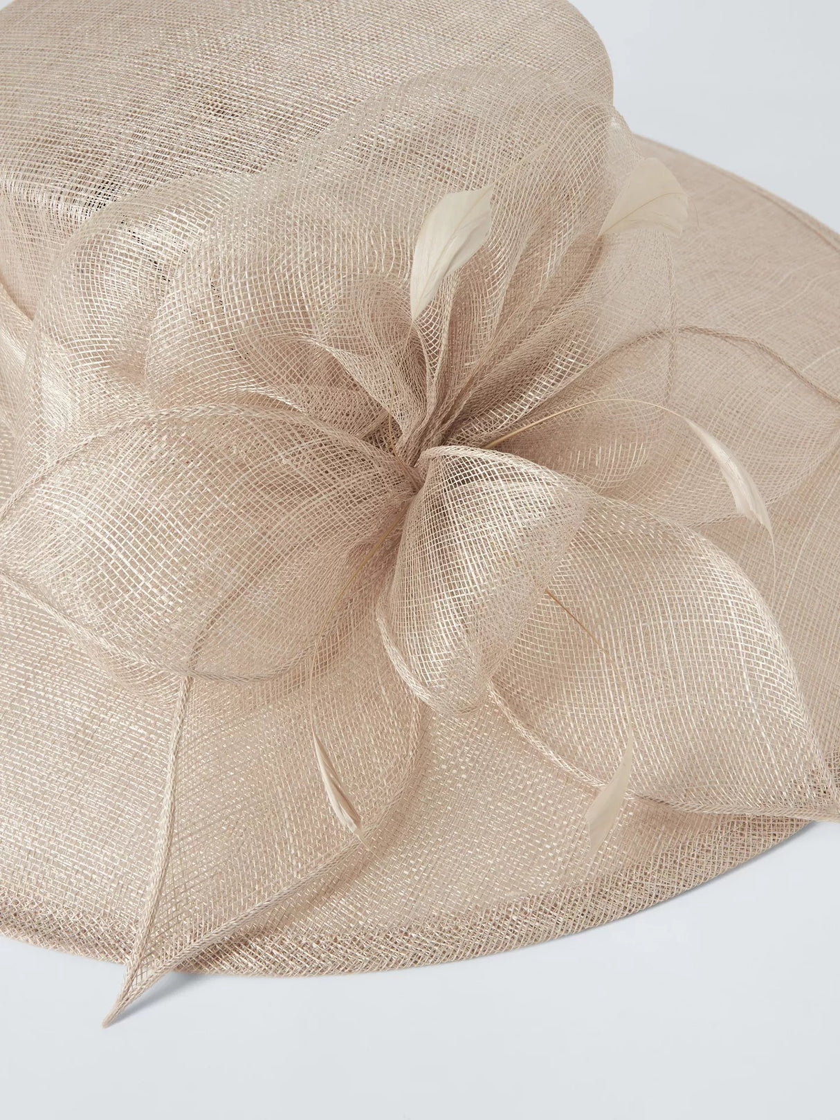 John Lewis Ladies Sofia Formal Occasion Wide Brim Abaca Bow Hat - Pearl