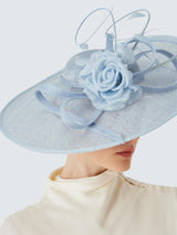 John Lewis Penelope Large Upturn Flower & Quill Occasion Fascinator - Blue