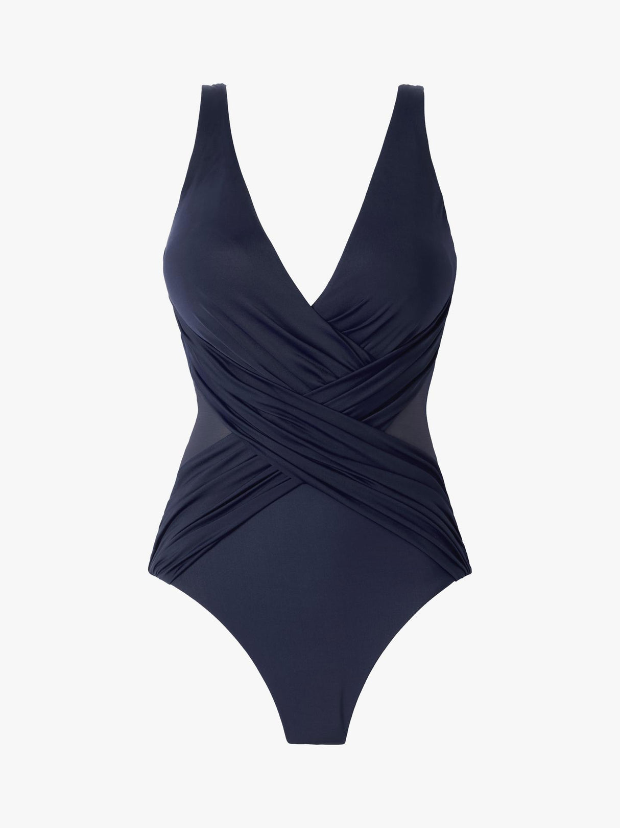 Miraclesuit Illusionists Crossover with Mesh Swimsuit One-Piece Midnight  16