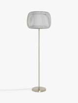 John Lewis Harmony Ribbon Shade New Base Floor Lamp H163cm - Grey/Chrome