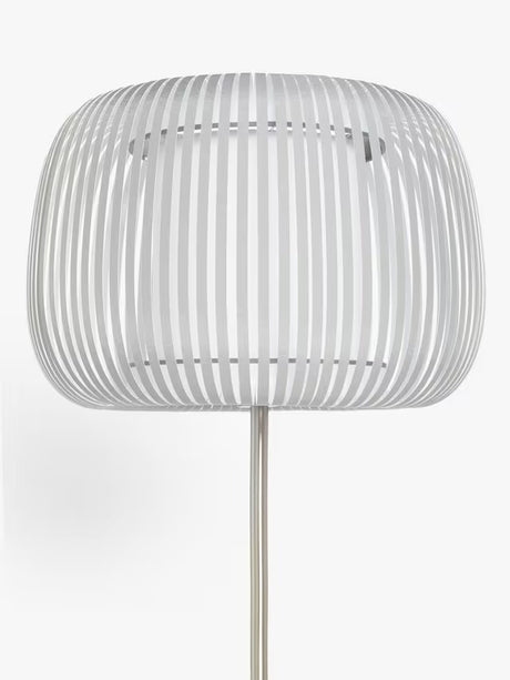 John Lewis Harmony Ribbon Shade New Base Floor Lamp H163cm - Grey/Chrome