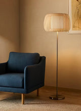 John Lewis Harmony Ribbon Shade New Base Floor Lamp H163cm - Grey/Chrome