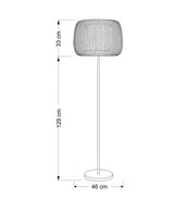 John Lewis Harmony Ribbon Shade New Base Floor Lamp H163cm - Grey/Chrome