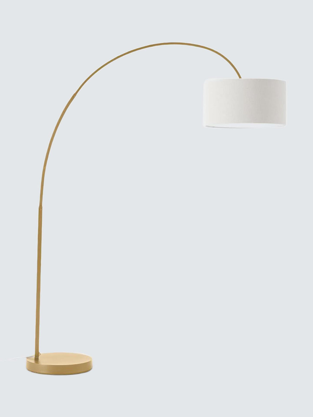 West Elm Overarching Non-Dimmable Nickel Floor Lamp With Drum Shade - White