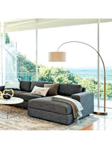 West Elm Overarching Non-Dimmable Nickel Floor Lamp With Drum Shade - White