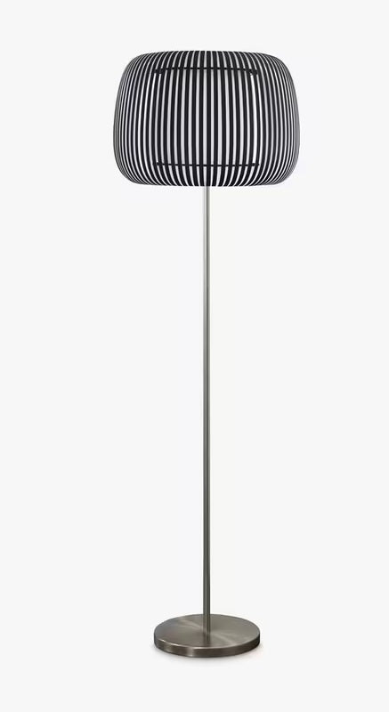 John Lewis Harmony Ribbon Shade Decorative Floor Lamp H154cm - Chrome/Black