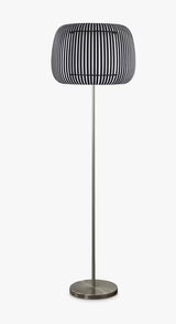 John Lewis Harmony Ribbon Shade Decorative Floor Lamp H154cm - Chrome/Black