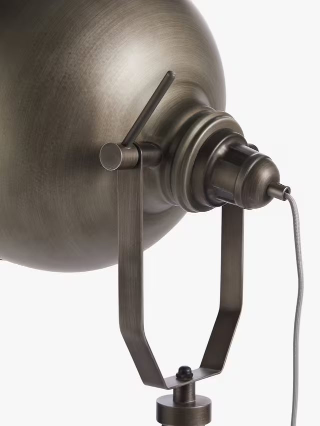 John Lewis Millhouse Metal Tripod Floor Lamp H159cm - Antique Brass/Pewter