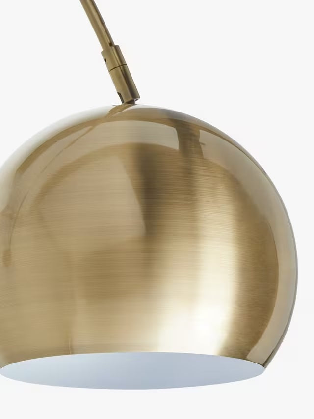 John Lewis Hector Arched Metal Dome Floor Lamp H210cm -  Antique Brass/Black