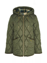 Barbour Women's Erin Puffer Quilted Jacket - Olive/Ancient Tartan - Size 12