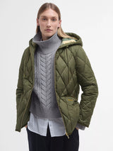 Barbour Women's Erin Puffer Quilted Jacket - Olive/Ancient Tartan - Size 12
