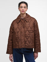 Barbour Bernadette Womens Regular Fit Polyester Quilted Jacket Size 8 Brown