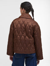 Barbour Bernadette Womens Regular Fit Polyester Quilted Jacket Size 8 Brown