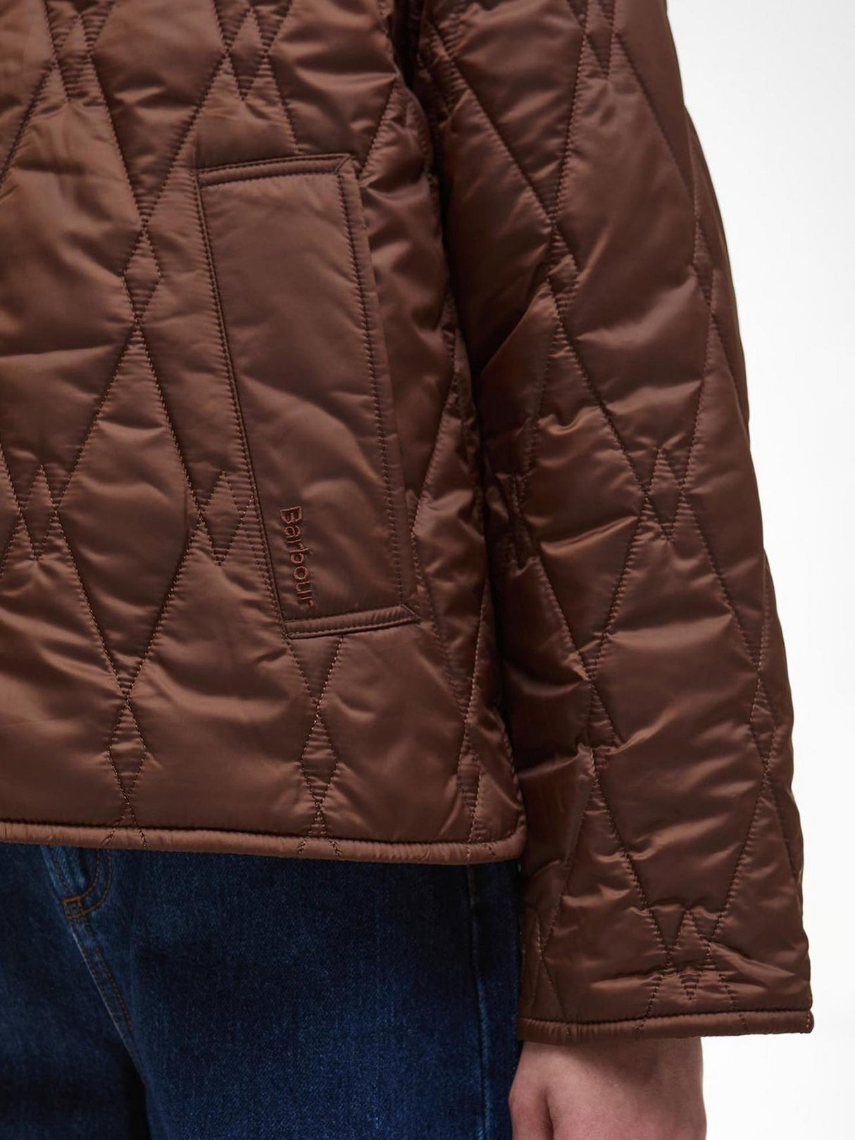 Barbour Bernadette Womens Regular Fit Polyester Quilted Jacket Size 8 Brown