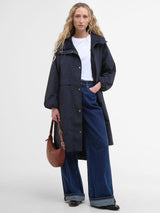 Barbour Naboo Women's Knee Length Showerproof Jacket - Dark Navy - UK 10