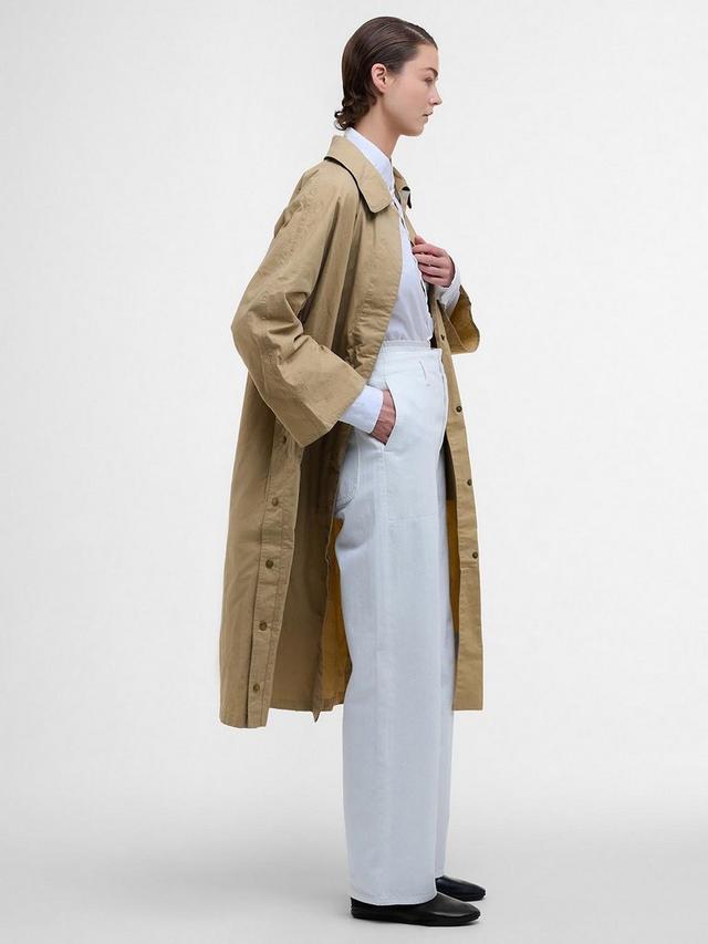 Barbour The Edit by Alexa Lizzy Womens Showerproof Car Coat Beige - Size 10