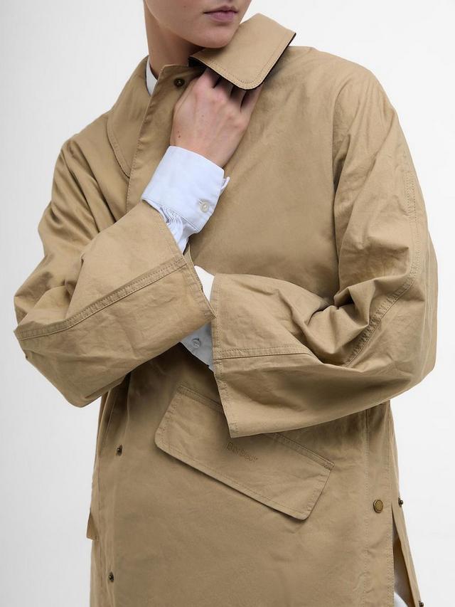 Barbour The Edit by Alexa Lizzy Womens Showerproof Car Coat Beige - Size 10