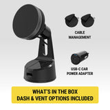 MagicMount MagSafe Compatible Qi2 Wireless Charging Phone Mount - Black