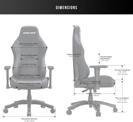 Anda Seat Luna Premium Adjustable Reclining Gaming Chair - Black & Orange
