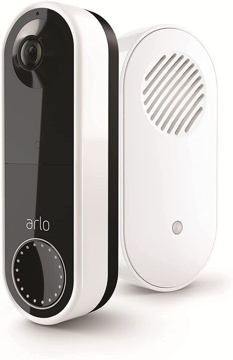 Arlo AVDK2001 Essential Wire-free Smart Video Doorbell - Black/White - Kazoop 
