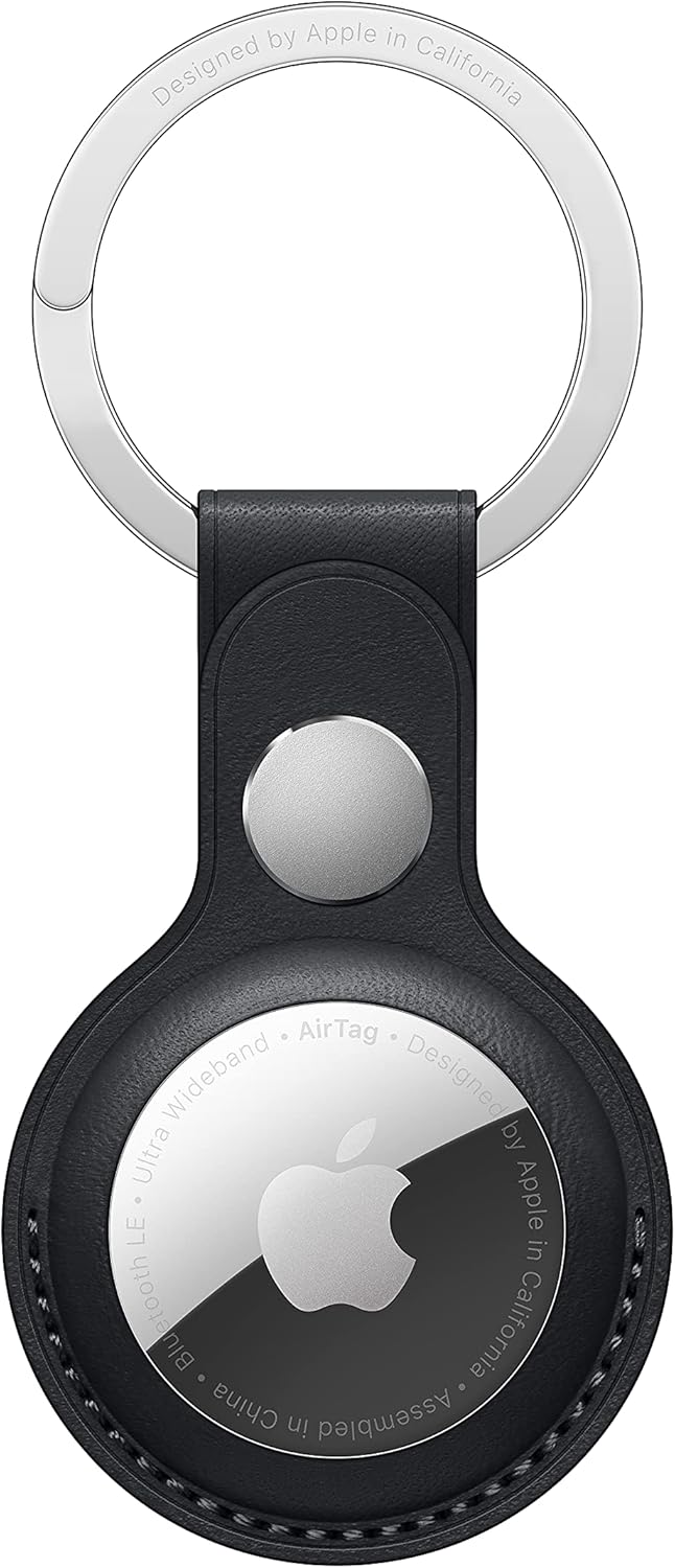Apple Genuine Official MMF93ZM/A Key Ring for AirTag Leather – Midnight